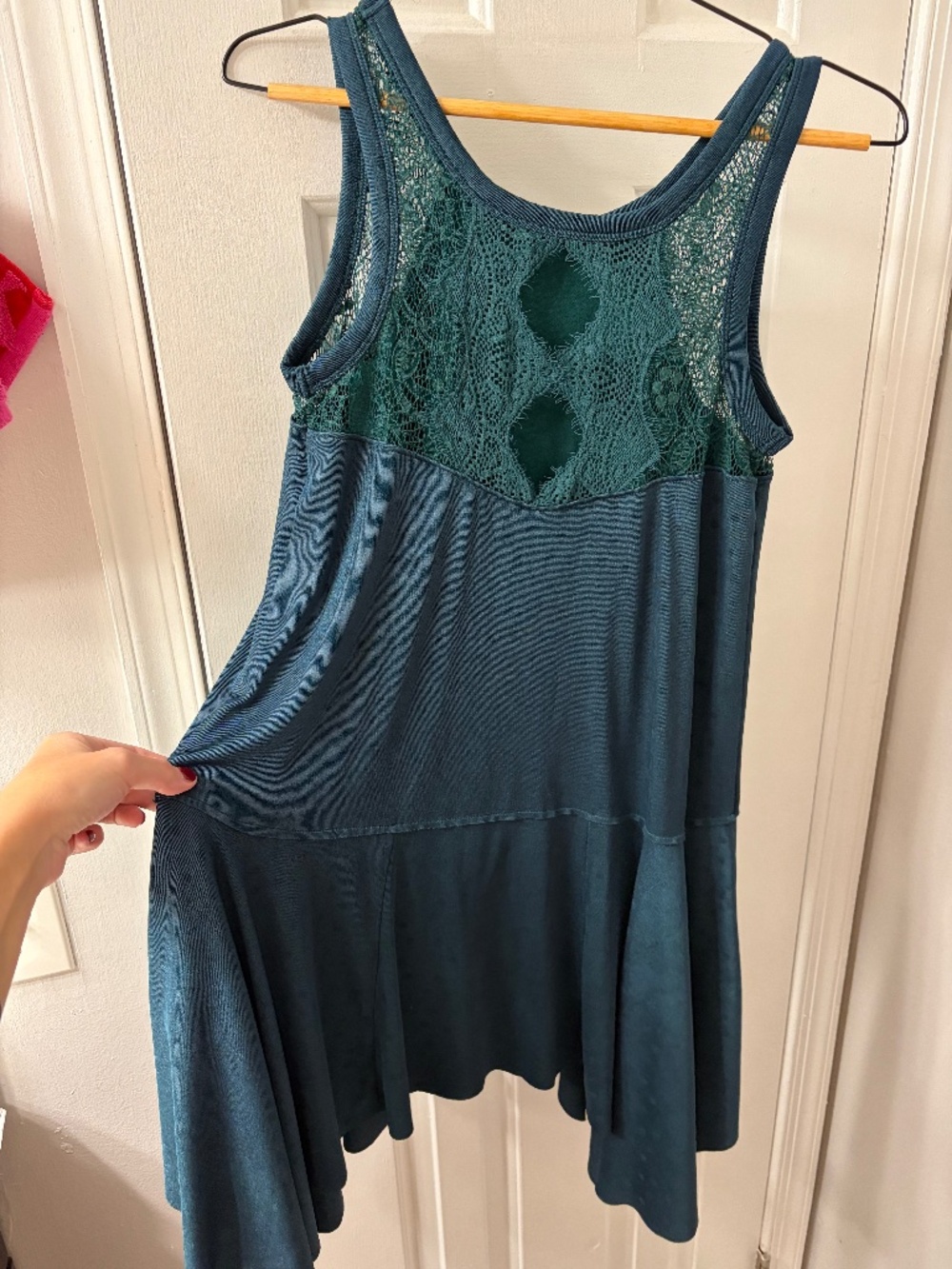 FREE PEOPLE FOREST GREEN SLEEVELESS DRESS